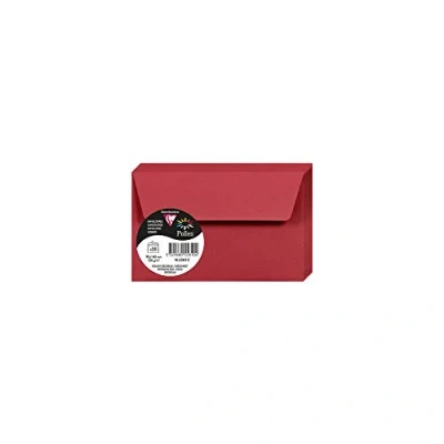 Afbeelding van Clairefontaine 5581C, verpakking met 20 zelfklevende enveloppen, formaat 9 x 14 cm, 120 g/m², kleur: aalbessenrood, uitnodiging voor evenementen en overeenkomst, Pollen serie, glad papier van hoge