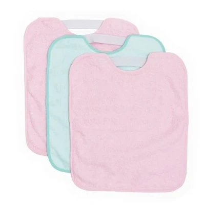 Afbeelding van Ti TIN set van 3 waterdichte slabbetjes voor babymeisjes met rubberen sluiting, 90% katoen, 10% polyester, baby&#039;s vanaf 1 jaar