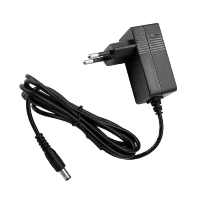 Afbeelding van OcioDual 12 V 1 A voedingsadapter, DC 5,5 x 2,5 mm stekker, zwart, wandlader 2 polige EU stroombron, oplader voor lichtstrips