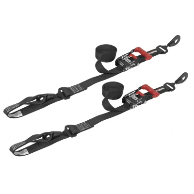 Afbeelding van Speedstrap 38mm Ratchet Tie Down Haak En Lus Spanband 300cm Zwart (2 St.) Kampeerspullen