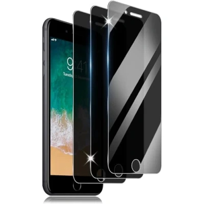 Afbeelding van Vsjnk Privacy gehard glas, compatibel met iPhone 7 Plus/iPhone 8 Plus, beschermfolie, 3 stuks, displaybescherming, anti vingerafdruk, krasbestendig, hardheid 9H.