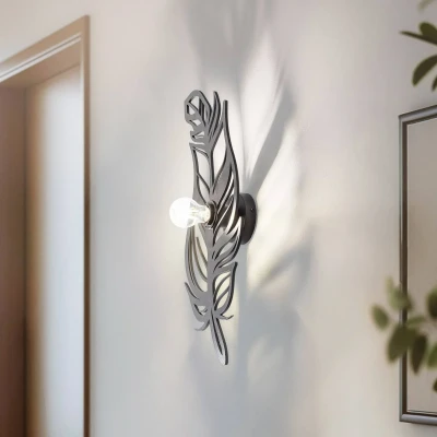 Afbeelding van Wandlamp W 030, zwart, verenontwerp, MDF hout, lasergesneden