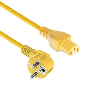 Afbeelding van ACT AK5321 230V Stroomkabel CEE7/7 Male (Haaks)/C15 Geel 2 meter