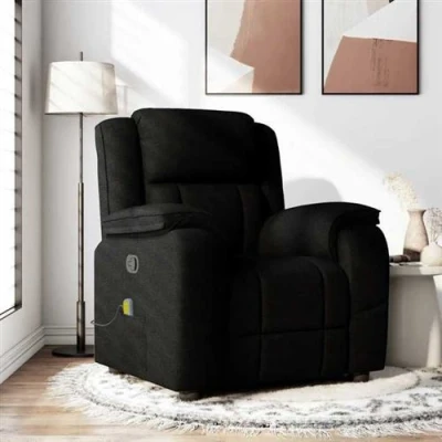 Image de vidaXL Fauteuil de massage inclinable Noir Tissu4015712