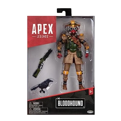Afbeelding van APEX Legends Bloodhound actiefiguur 15 cm hoog om te verzamelen met meer dan 25 gewrichtspunten en bevat accessoires Artur Raven Peacekeeper Shotgun