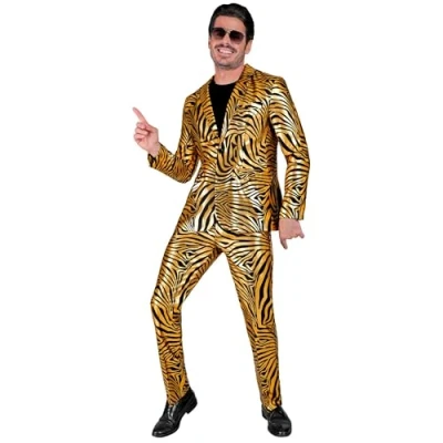 Afbeelding van Widmann Pooier Kostuum Goldy Safari Mega Pimp Man Goud Small Carnavalskleding Verkleedkleding