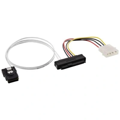 Image de Câble SAS InLine® Mini SFF 8087 à 1x 8482 + alimentation 0,5 m