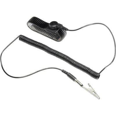 Afbeelding van TRU COMPONENTS WristME SET 10 183 K ESD armband Zwart Incl. aardingskabel Drukknop mm, Krokodilklem