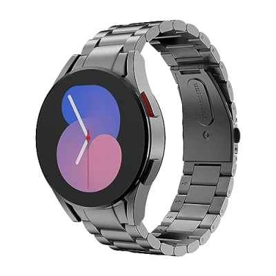 Afbeelding van MoKo Metalen armband, compatibel met Samsung Galaxy Watch 7 FE 6 5 4 40 mm 44 mm/Watch Classic 43 47 Pro 45 mm/4 42 46 mm, reservearmband van roestvrij staal voor heren,
