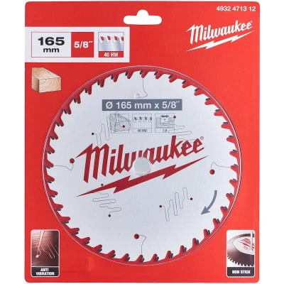Afbeelding van Milwaukee Cirkelzaagblad 165/6 1/2 X 15,87/5/8inch Mm (40 Tanden)