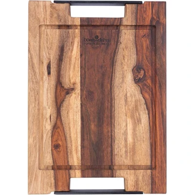 Afbeelding van Bowls and Dishes Pure Rose Wood Duurzame Steakplank Borrelplank met sapgoot BBQ plank en handvatten 35 x 25 cm cadeau tip!