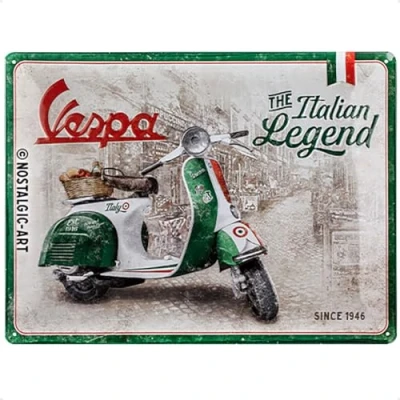 Afbeelding van Wandbord Vespa The Italian Legend 30x40 cm