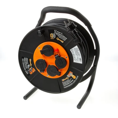 Afbeelding van Tieman Qwatt Pro kabelhaspel EZ Winder 3 x RA contactdozen 50 meter.