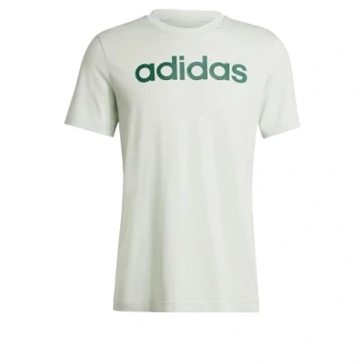 Afbeelding van adidas Sportswear Essentials Single Linear LOGO Tshirt print, Heren, Maat: Small, Linen green