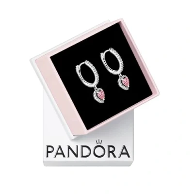 Afbeelding van Pandora Timeless 925 Sterling Silver Sparkling Halo Heart Hoop Earrings 291445C01
