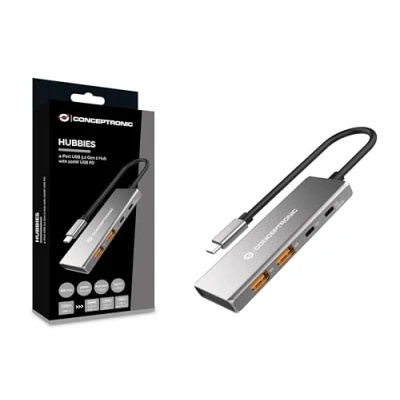 Afbeelding van Conceptronic HUBBIES15G interface hub USB 3.2 Gen 2 (3.1 2) Type C 10000 Mbit/s Grijs