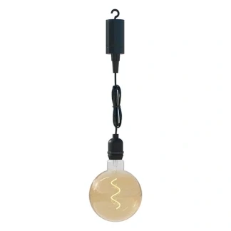 Afbeelding van Calex Hanglamp voor buiten Pendel Buitenverlichting op batterij Goud Filament Lichtbron Zwart
