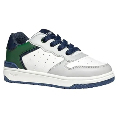Afbeelding van Geox Washiba Sneakers laag voor kinderen, Maat: 34, Light grey dark green Kunststof/ textiel