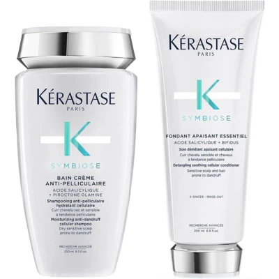 Afbeelding van Kerastase Symbiose Bain Crème Anti Pelliculaire 250ml + Fondant Apaisant Essentiel 200ml bundel/set/pakket