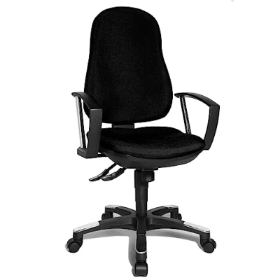 Afbeelding van Bureaustoel Met Armleuning Stof Zwart Ergonomisch