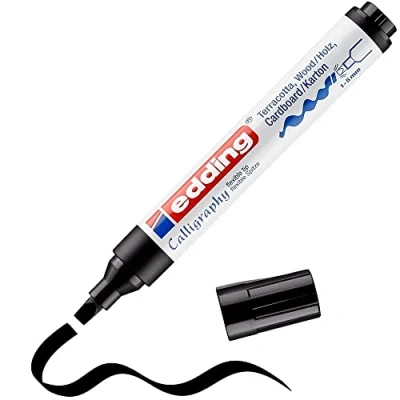 Afbeelding van edding 1455 kalligrafie marker flexibel zwart 10 Stuks