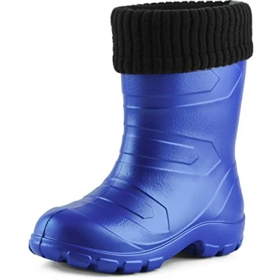 Afbeelding van Ladeheid Kinder Regenlaarzen Rubber met Binnenschoen EVA Wasbare LA LMG 845 AspenKids Korenbloem2727c/Zwart 35