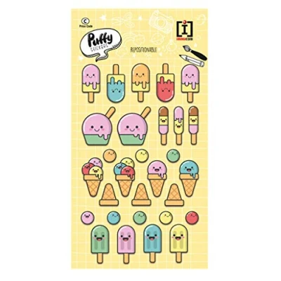 Afbeelding van Imagicom Stickervel 3d Icecream Junior 19 X 10 Cm Pvc Oranje