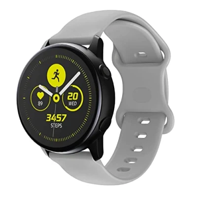 Afbeelding van Cadorabo Siliconen bandje 22mm geschikt voor Samsung Galaxy Gear S3 / 2 in GRIJS Vervangingsmanchet Huawei Watch GT Pro Ticwatch enz.