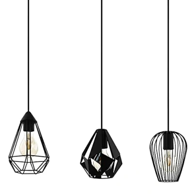 Afbeelding van EGLO Distaff Hanglamp E27 90 cm Zwart