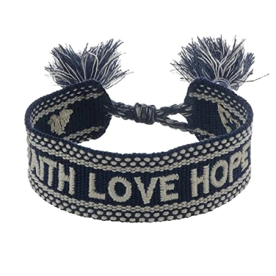Afbeelding van Engelsrufer Armband ERB GOODVIBES FLH Faith Love Hope, 15,5 cm, katoen, 15.5 centimeters, katoen