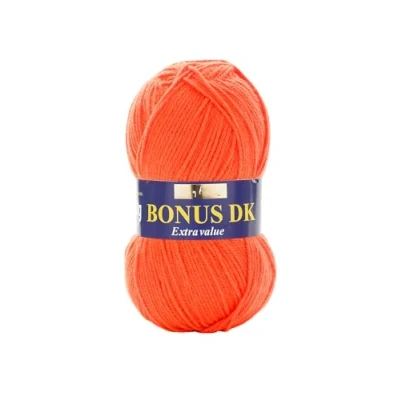 Afbeelding van Hayfield Double Bonus breiwol DK 100 g, garen, lichtoranje, 19 x 9 cm