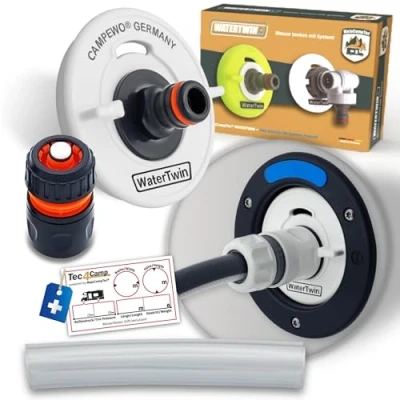 Afbeelding van MaJoCompTec® Waterwin Tankdop met wateraansluiting vuladapter voor watertankdeksel caravan en camperaccessoires (Eco versie + buisaansluiting,