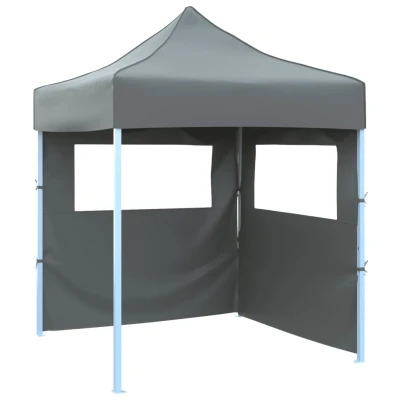 Afbeelding van Partytent met 2 zijwanden inklapbaar 2x2 m staal antraciet