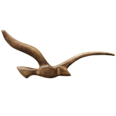 Afbeelding van Wand 3 set Mango Hout Decoratie Vogels Bruin 37x15cm