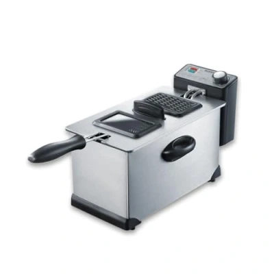 Image de SEVERIN Friteuse 2 000 W, électrique en inox d’une capacité de 3 L, Appareil cuisson pour frites, légumes, viandes, poissons ou beignets, inox, FR 2431