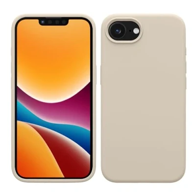 Afbeelding van kwmobile telefoonhoesje geschikt voor Apple iPhone SE 2025 / 4 4. Generation Hoesje met siliconen coating Smartphone case in crème