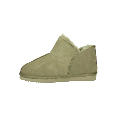 Afbeelding van Warmbat Australia Instappers, Dames, Maat: 37, Groen Veloursleer