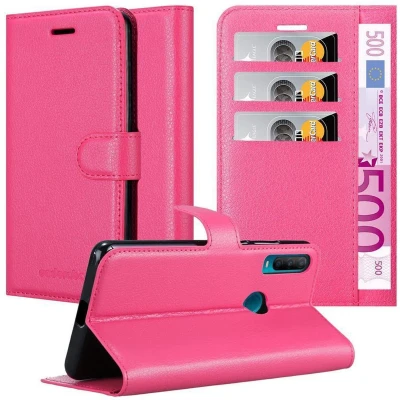 Afbeelding van Cadorabo Hoesje geschikt voor Alcatel 1S 2020 in KERSEN ROZE Beschermhoes met magnetische sluiting, standfunctie en kaartvakje Book Case Cover Etui