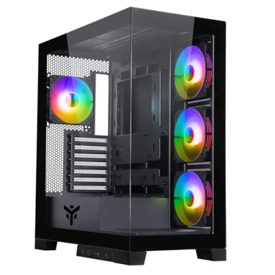 Afbeelding van Itek SHOWBUI 45B Toren Zwart (ATX, mATX, Mini ITX), PC behuizing,