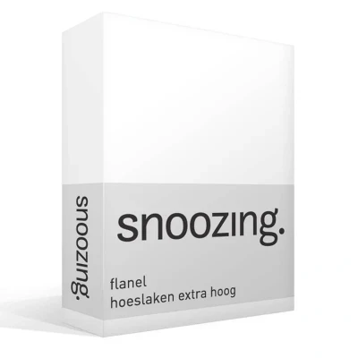 Afbeelding van Snoozing Flanel Hoeslaken Eenpersoons Extra Hoog 70x200 cm Wit
