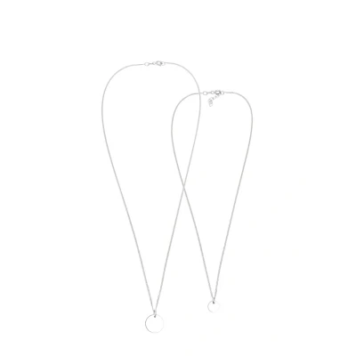 Afbeelding van Elli 2 PACK Basic Ketting, Dames, Maat: 45, Silber