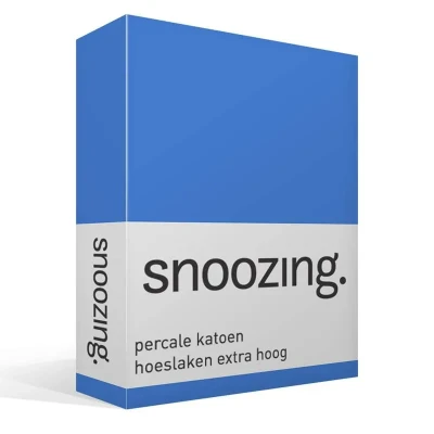 Afbeelding van Snoozing Hoeslaken Extra hoog Eenpersoons 90x220 cm Percale katoen Meermin