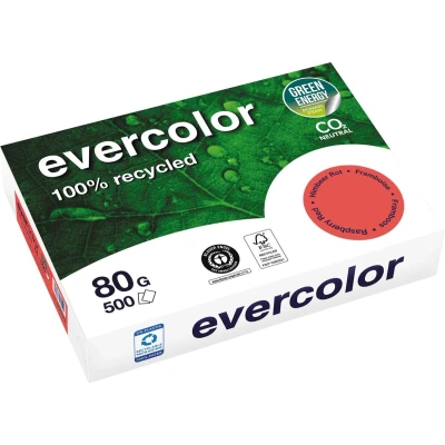 Afbeelding van Clairefontaine Evercolor, Gekleurd Gerecycleerd Papier, A4, 80 G, 500 Vel, Framboos Papier