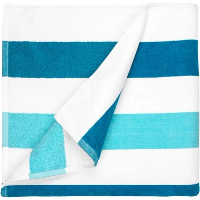 Afbeelding van The One Towelling 90x190 Strand Stripe Petrol/mint