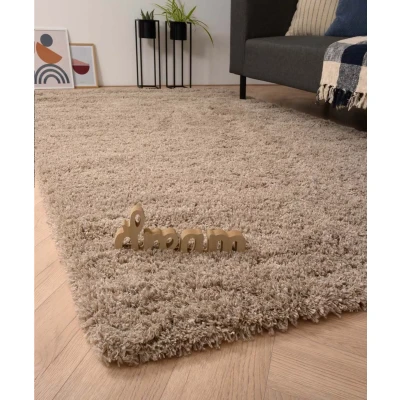 Afbeelding van Hoogpolig Vloerkleed Cozy Shaggy Beige 120x170 Cm