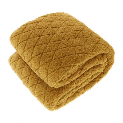 Afbeelding van Unique Living Ezra Fleece Plaid XL 220x240 cm Mellow Yellow