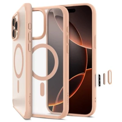 Afbeelding van Spigen Beschermhoes voor iPhone 16 Pro Max, Ultra Hybrid T MagFit, [Camera Control knop] 6,9 inch Frost Titanium Roze