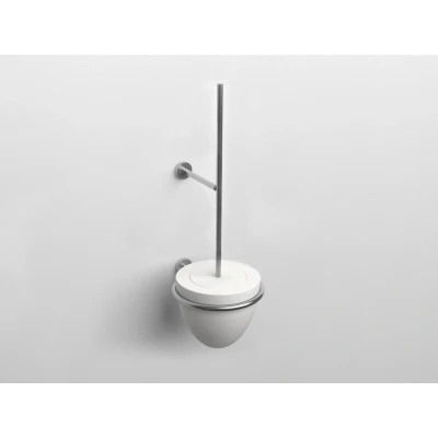 Afbeelding van Clou Slim toiletborstelgarnituur wandmodel rvs geborsteld en solid surface
