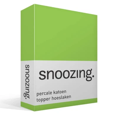 Afbeelding van Snoozing Topper Hoeslaken Eenpersoons 90x210 cm Percale katoen Lime
