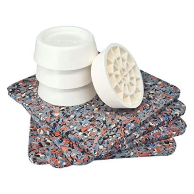 Afbeelding van anti vibratiemat voor wasmachine, universeel, set van 4 vibratie schokdempers, antislip pads droogmachine, voeten oscillatie trillingsdemper